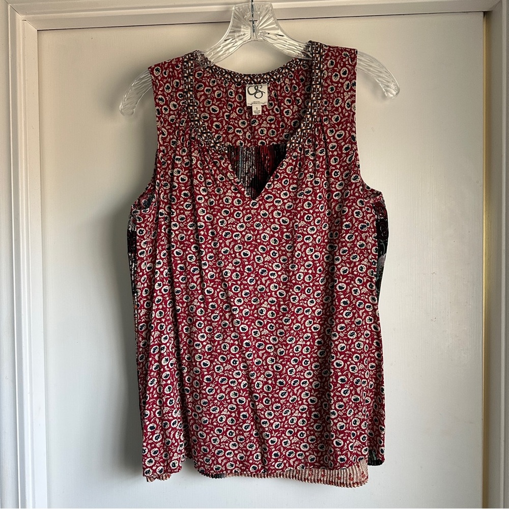 Anthropologie One September mixed media sleeveless blouse